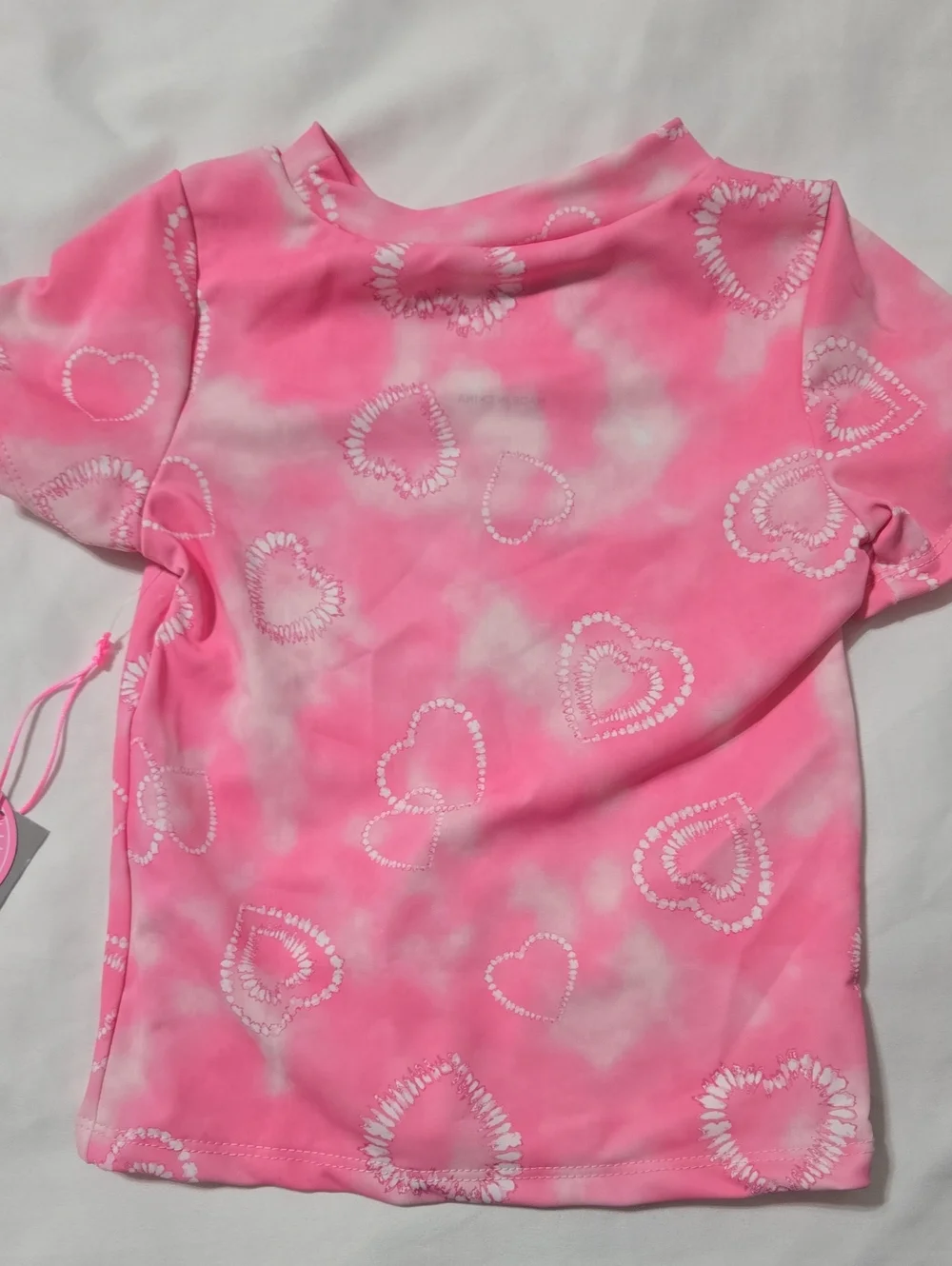 Young hearts swim 2 piece pink love rash guard and swim suit set